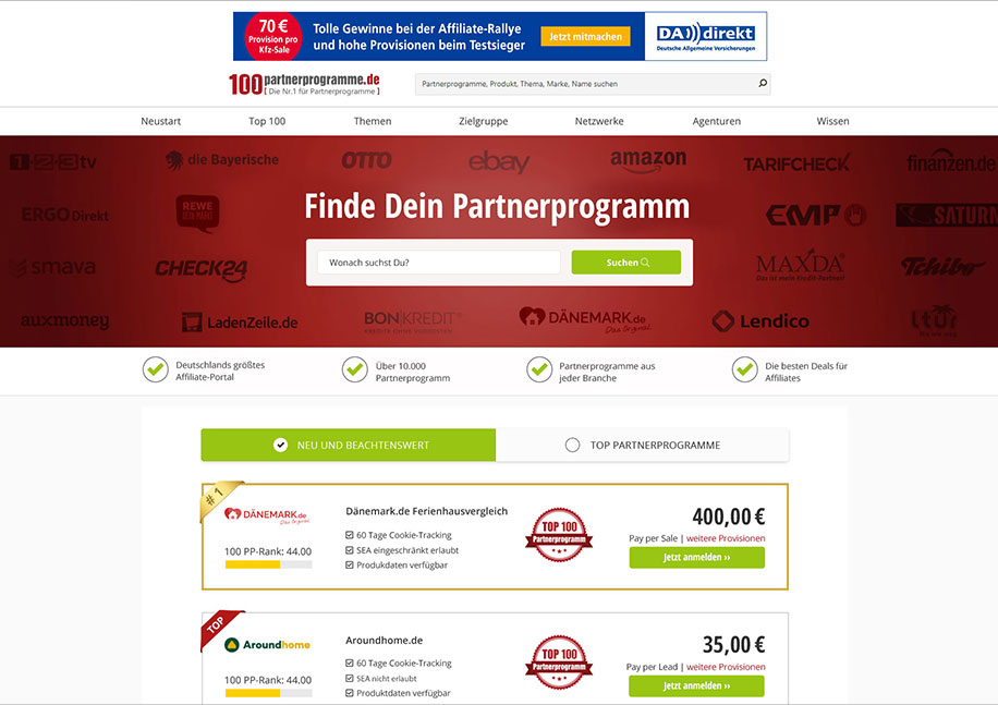 Screenshot - Startseite